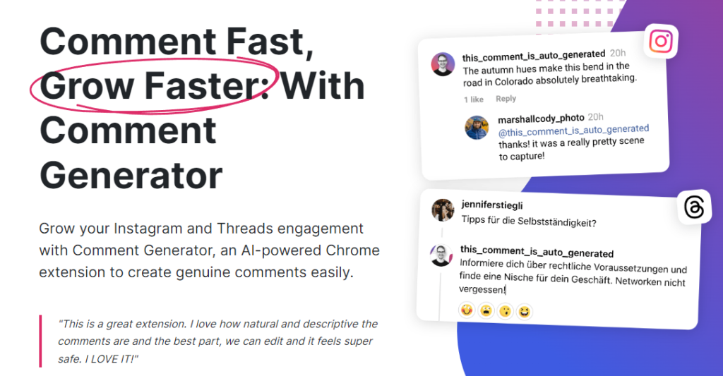 Comment Generator: Boost Engagement on Instagram and Threads