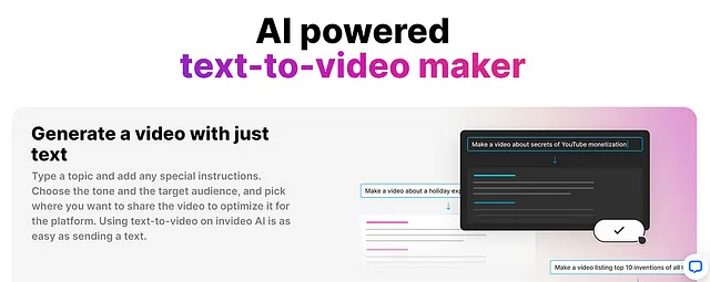 Invideo is a versatile AI video generator