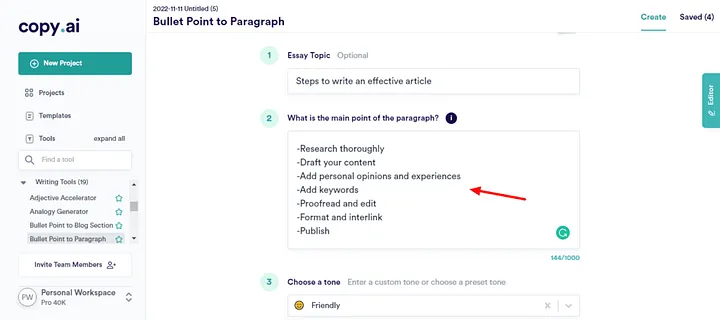 CopyAI: A Diverse AI-Writing Assistant for Students