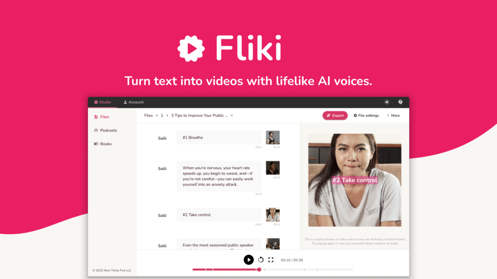 Fliki: Turn text tinto videos with lifelike AI voices